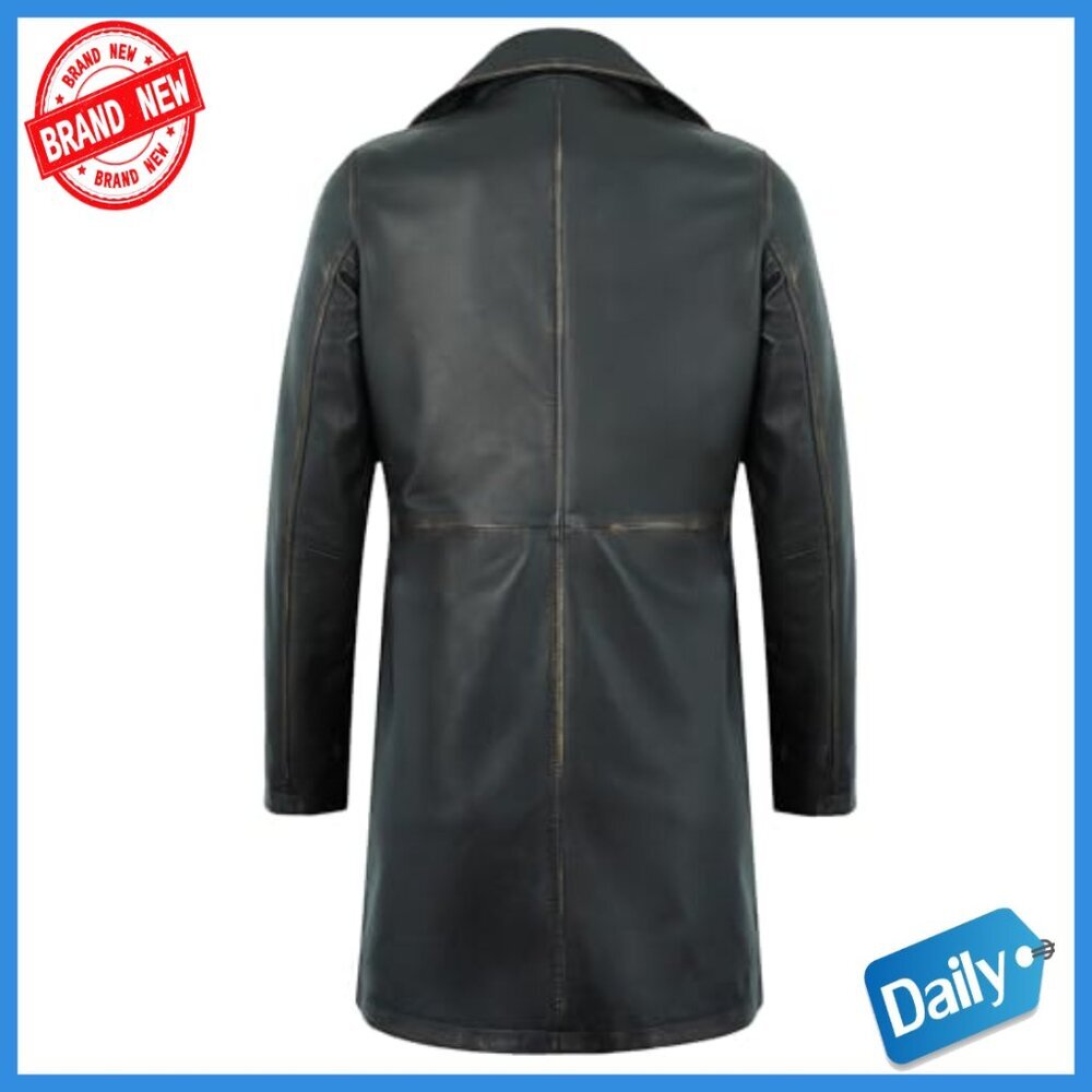 Real Lambskin Leather Car Coat Long Jacket Women's Regular Fit - Picture 4 of 5